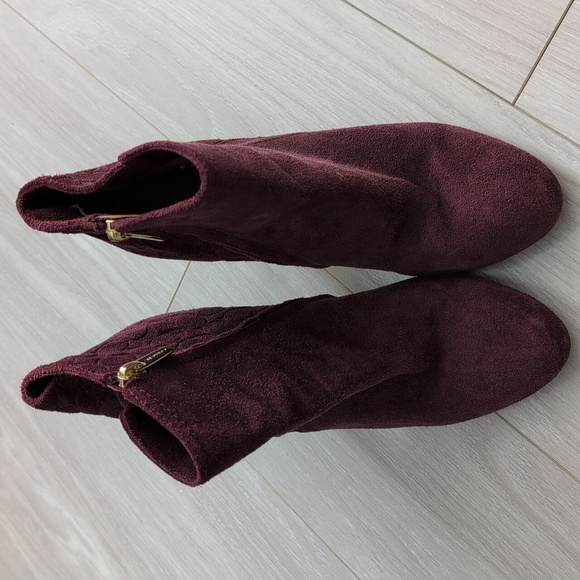 Coach Plum Suede Ankle Boots - Picture 2 of 7